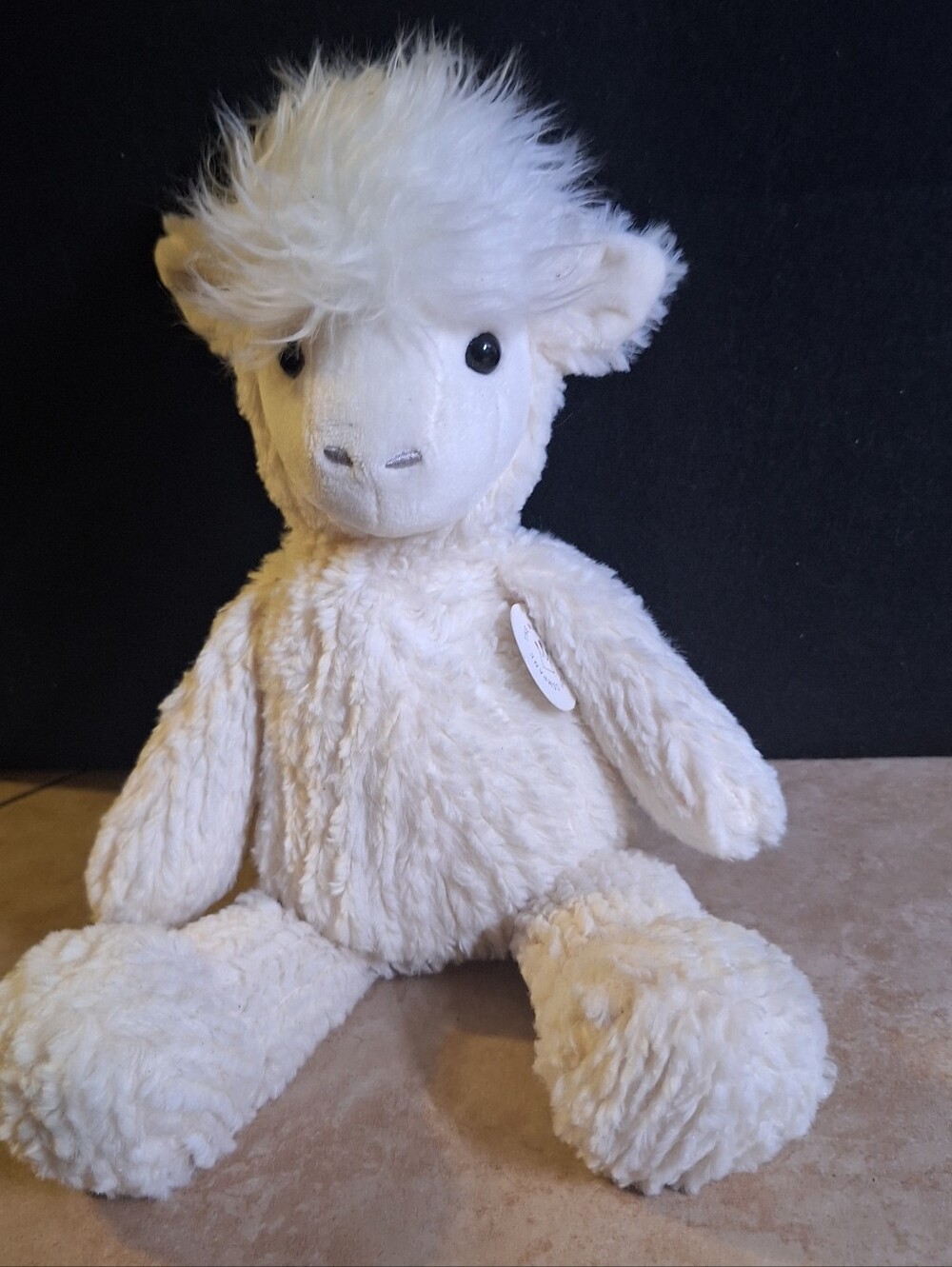 Manhattan Toy Co Lou Llama #319190 Creamy White Plush Overstuffed 15" Pellets